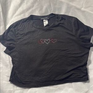 Wild Fable Black Crop T-Shirt Short Sleeve